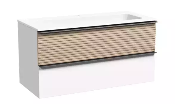 Тумба с раковиной «Sancos» Delta 99,5 (Element 101/46) подвесная дуб светлый/белая