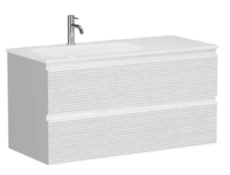 Тумба с раковиной «Sancos» Folk 100 (Element 101/46) подвесная Bianco левая