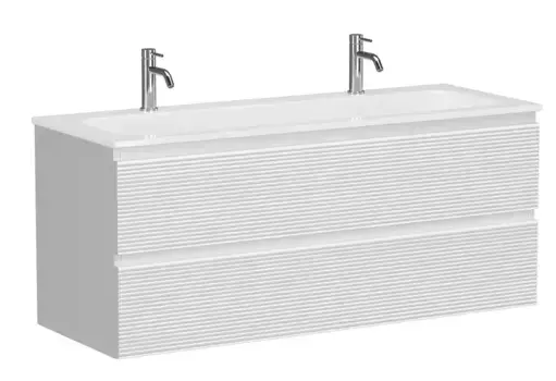 Тумба с раковиной «Sancos» Folk 120 (Element 121/46 двойная) подвесная Bianco