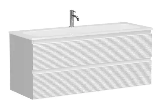 Тумба с раковиной «Sancos» Folk 120 (Element 121/45,7) подвесная Bianco