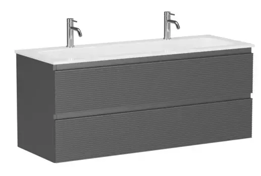 Тумба с раковиной «Sancos» Folk 120 (Element 121/46 двойная) подвесная Grey soft