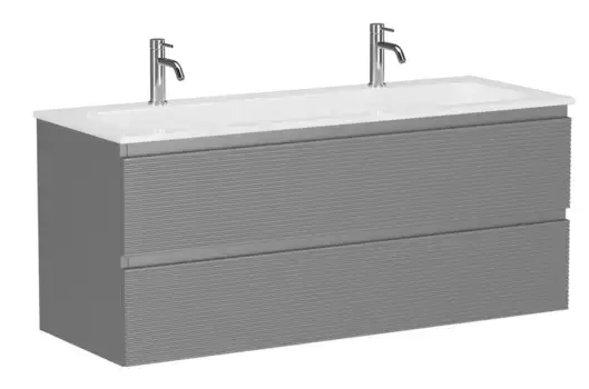 Тумба с раковиной «Sancos» Folk 120 (Element 121/46 двойная) подвесная Ergraut soft