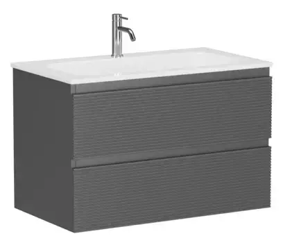 Тумба с раковиной «Sancos» Folk 80 (Element 81/45,7) подвесная Grey soft