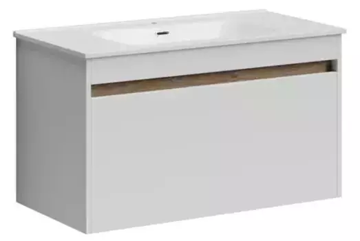 Тумба с раковиной «Sancos» Smart 90 (Element 91/46) подвесная белая глянцевая