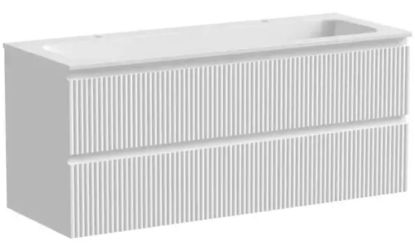 Тумба с раковиной «Sancos» Snob R 120 (Element 121/46 двойная) подвесная Bianco