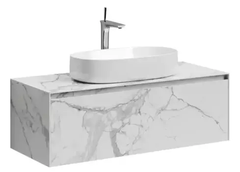 Тумба с раковиной «Sancos» Stone 120 (Element 54/35) подвесная Statuario White
