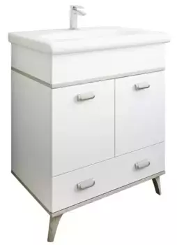 Тумба с раковиной «Sanflor» Бруно 70 (Леонардо 70) белая-Орегон