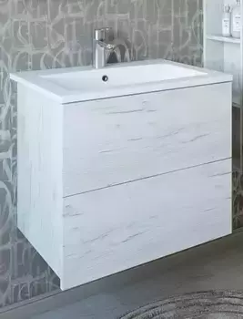 Тумба с раковиной «Sanflor» Чикаго 65 (Piano 65/46) подвесная дуб крафт белый