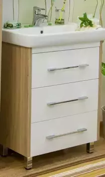 Тумба с раковиной «Sanflor» Ларго 80 (Фостер 80) белая/швейцарский вяз