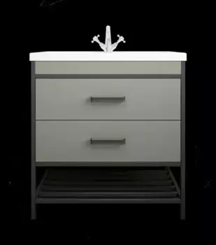 Тумба с раковиной «Sanflor» Норд 80 (Como 80) тауп/чёрный муар