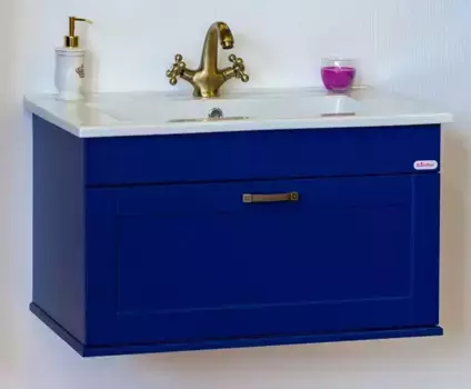 Тумба с раковиной «Sanflor» Ванесса 75 (Оскар 75) подвесная индиго