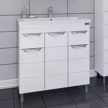 Тумба с раковиной «СанТа» Родос 80 (Фостер 80) белая