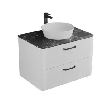 Тумба с раковиной «Veneciana» Tibr 80 столешница МДФ (Оливия 42/42) подвесная белый матовый