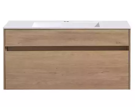Тумба с раковиной «Vincea» Chiara 100 с 1 ящиком (100/48 белая) подвесная N.Oak