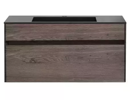 Тумба с раковиной «Vincea» Chiara 100 с 1 ящиком (100/48 черная) подвесная R.Oak