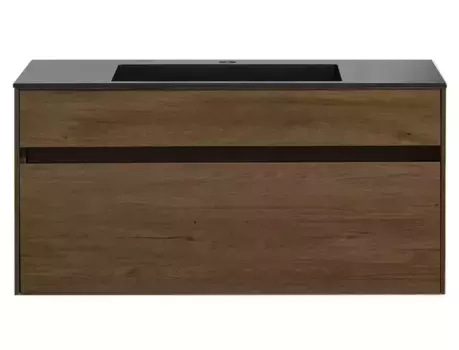 Тумба с раковиной «Vincea» Chiara 100 с 1 ящиком (100/48 черная) подвесная T.Oak