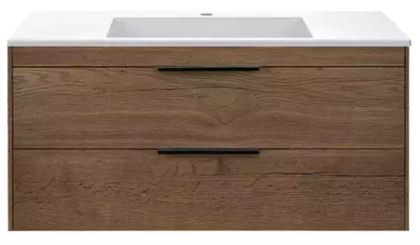 Тумба с раковиной «Vincea» Chiara 2D 100 (100/48 белая) подвесная дуб табак