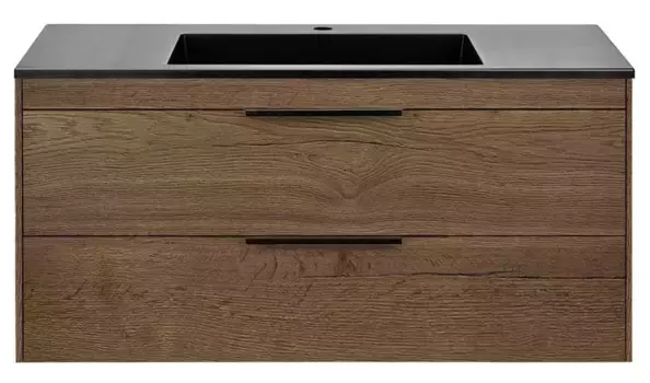Тумба с раковиной «Vincea» Chiara 2D 100 (100/48 черная) подвесная дуб табак