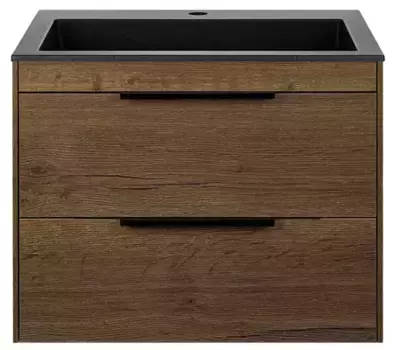 Тумба с раковиной «Vincea» Chiara 2D 60 (60/48 черная) подвесная дуб табак
