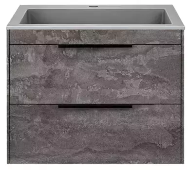 Тумба с раковиной «Vincea» Chiara 2D 60 (60/48 серая) подвесная серый камень