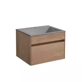 Тумба с раковиной «Vincea» Chiara 60 с 1 ящиком (VCB-13600G серая) подвесная N.Oak