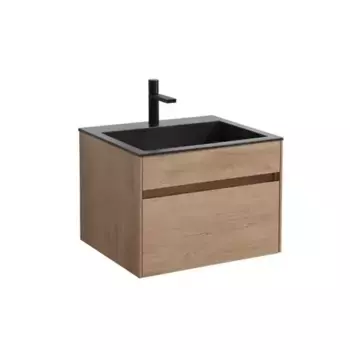 Тумба с раковиной «Vincea» Chiara 60 с 1 ящиком (VCB-13600B чёрная) подвесная N.Oak