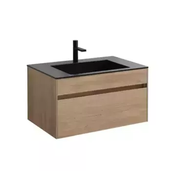 Тумба с раковиной «Vincea» Chiara 80 с 1 ящиком (VCB-13800B чёрная) подвесная N.Oak