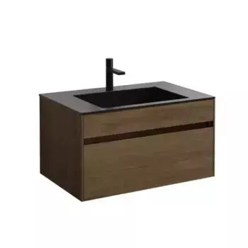 Тумба с раковиной «Vincea» Chiara 80 с 1 ящиком (VCB-13800B чёрная) подвесная T.Oak