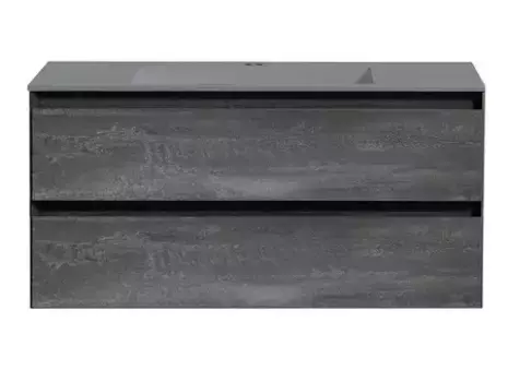 Тумба с раковиной «Vincea» Luka 100 с 2 ящиками (100/48 серая) подвесная G.Stone