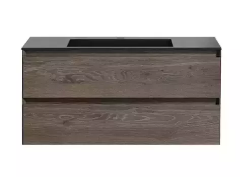 Тумба с раковиной «Vincea» Luka 100 с 2 ящиками (100/48 черная) подвесная R.Oak
