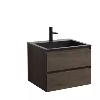 Тумба с раковиной «Vincea» Luka 60 с 2 ящиками (VCB-13600B чёрная) подвесная R.Oak