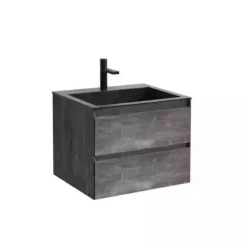 Тумба с раковиной «Vincea» Luka 60 с 2 ящиками (VCB-13600B чёрная) подвесная G.Stone