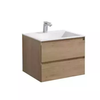 Тумба с раковиной «Vincea» Luka 60 с 2 ящиками (VCB-13600W белая) подвесная N.Oak