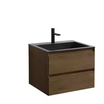 Тумба с раковиной «Vincea» Luka 60 с 2 ящиками (VCB-13600B чёрная) подвесная T.Oak