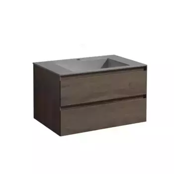 Тумба с раковиной «Vincea» Luka 80 с 2 ящиками (VCB-13800G серая) подвесная R.Oak