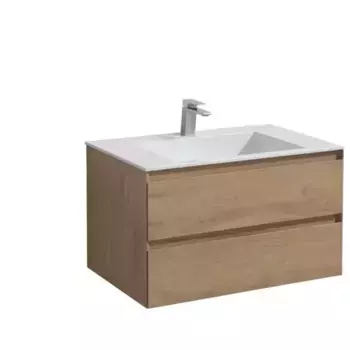 Тумба с раковиной «Vincea» Luka 80 с 2 ящиками (VCB-13800W белая) подвесная N.Oak