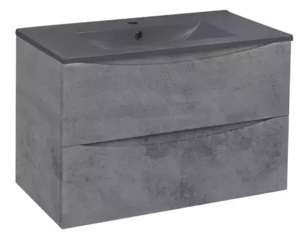 Тумба с раковиной «Vincea» Mia 75 (VBS-13975MA 76/46 антрацит матовая) подвесная Beton