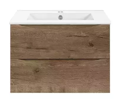 Тумба с раковиной «Vincea» Mia Slim 60 (61/40 белая) подвесная V.Oak