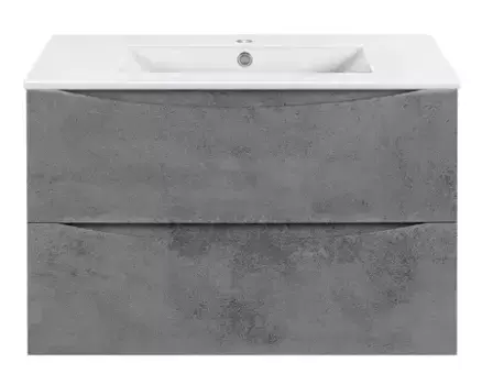 Тумба с раковиной «Vincea» Mia Slim 80 (81/40 белая) подвесная Beton