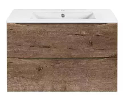 Тумба с раковиной «Vincea» Mia Slim 80 (81/40 белая) подвесная V.Oak