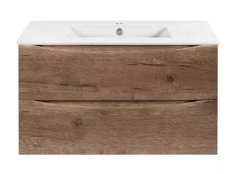 Тумба с раковиной «Vincea» Mia Slim 90 (91/40 белая) подвесная V.Oak