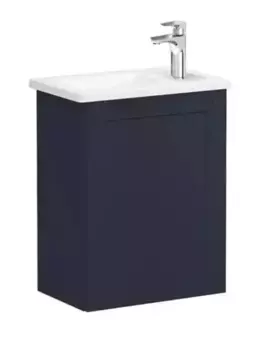Тумба с раковиной «Vitra» Root Classic 45 (45/28) подвесная матовый тёмно-синий левая (по петлям)