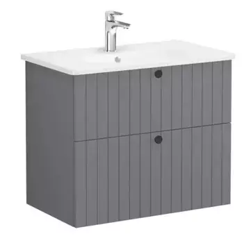 Тумба с раковиной «Vitra» Root Groove 80 (80/47) подвесная матовый серый