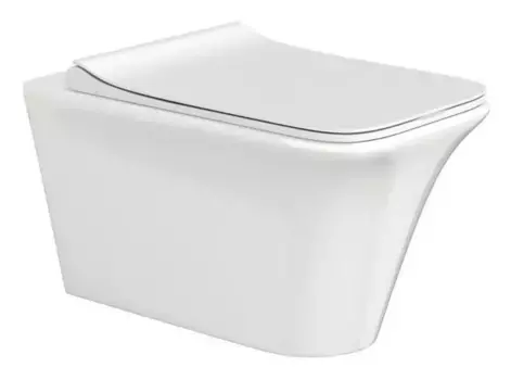 Уценка, Подвесной унитаз безободковый «Cerutti» Nivolet Aria PP 9034 белый с сиденьем ABS-пластик с микролифтом белое