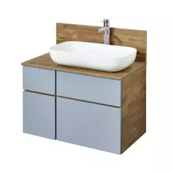 Уценка Тумба с раковиной «Aquaton» Мишель 80 New (Infinity 60/36) 1A256603MIDR0) подвесная фьорд/дуб Рустикальный