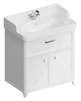 Уценка, Тумба с раковиной «Kerama Marazzi» Pompei New 80 с ящиком и дверцами (Pompei 80) белая глянцевая