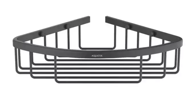 Угловая полка в ванну «Акватек» AQ4906MB на стену чёрная матовая