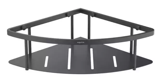 Угловая полка в ванну «Акватек» AQ4926MB на стену чёрная матовая