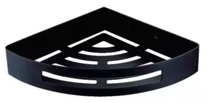 Угловая полка в ванну «Azario» AZ-160B на стену чёрная матовая