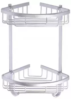 Угловая полка в ванну «Azario» AZ-814-2 на стену матовый хром